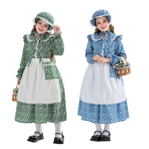 Disfraz de Halloween para Niñas Estilo Colonial - Vestido Temático de Pionera de la Pradera, Estilo Europeo, Sirvienta Pastoral - Product Image 1
