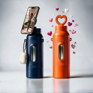 Neue <span class=keywords><strong>PRO</strong></span> Sports Isolierte Wasserflasche mit Strohhalm-Deckel, Kompatibel mit Edelstahl-Magsafe-Flasche, Mit N52 Magnetischer Handyhalterung & Trinköffnung - Product Image 1