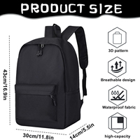 Sac à dos Oxford noir léger et imperméable, design sportif décontracté, unisexe, pour l'école, les voyages, le travail, les loisirs, 20-35L