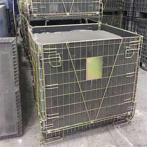 <span class=keywords><strong>Cage</strong></span> de conteneur en acier galvanisé, pliable, pliable, en PET, pour stockage de treillis métallique - Product Image 4