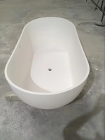 Vente chaude Autoportant 1.8m Intérieur Spa Baignoire Whirlpool Massage Baignoire Air Jet Whirlpool pour Hôtels Fait Pierre Artificielle