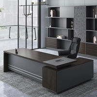 Meja Kantor CEO Bentuk L Eksekutif, Meja Furnitur Kantor Mewah, Meja Ruang Bos Kantor