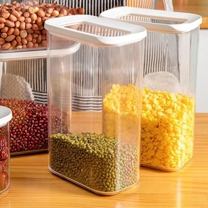 Airtight BPA Free PET Clear Food Storage <b>Containers</b> Stackable Leakproof Moisture Proof With <b>Lids</b> for Kitchen Cereals Nuts Pasta - Product Image 4