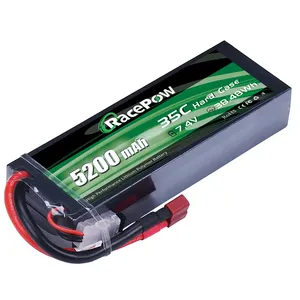 RacePow פריקה rc רכב סוללה חבילות 2S 7.4V 35C 5200mAh OEM נטענת lipo סוללה שאיבת מקרה קשה rc סוללה עבור RC רכב