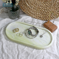 Plateau ovale moderne en marbre vert émeraude naturel pour bougies, bijoux, fruits, collations, présentation de table, décoration de hôtel et de fête