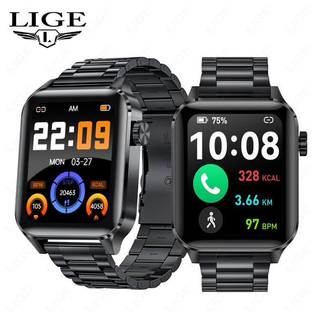 LIGE BWV22 Trending Boys Smart Watch Silicone Steel Band Sleep Monitoring Wireless Call Multiple Sports Modes Watch Kit