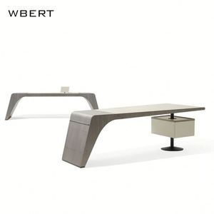 Wbert โต๊ะทำงานหรูหราทันสมัยแบบอิตาลี, โต๊ะทำงานไฮเอนด์, โต๊ะเขียนหนังสือที่บ้าน, โต๊ะทำงานแบบเรียบง่ายทันสมัย, โต๊ะทำงานทรงกลม - Product Image 2