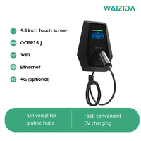 Nuevo Cargador de Pared para Vehículos Eléctricos CE UKCA AC, 11kW 32A Tipo 2, Estación de Carga de Pared para Vehículos Eléctricos, WiFi, Aplicación, RFID, OCPP 1.6J WAIZIDA