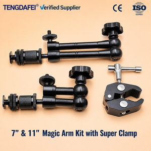 Kit Bras Magique <span class=keywords><strong>7</strong></span>" et 11" avec Pince Crabe et Griffe Froide, Vis 1/4 pour Téléphone, Caméra d'Action et Studio - Product Image 1