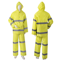 Imperméable 2 pièces haute durabilité, combinaison de pluie robuste en PVC et polyester pour hommes, idéal pour les travaux miniers