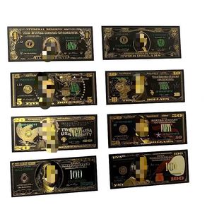 1 2 5 10 20 50 100 USD 블랙 골드 호일 지폐 세트 골드 호일 선물 컬렉션 - Product Image 3
