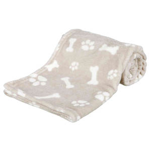 Pet Blanket Beige 75 X 100 Cm With Paw And <b>Bone</b> Pattern For Dogs And Cats - Product Image 1