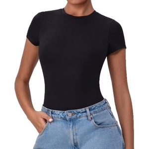 <span class=keywords><strong>Tuta</strong></span> da Yoga Sexy <span class=keywords><strong>Aderente</strong></span> a Maniche Corte con Collo Rotondo per <span class=keywords><strong>Donna</strong></span>, Top Modellante ad Alta Elasticità - Product Image 5