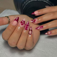 Offre Spéciale – Faux Ongles Style Français Rouge Cerise – Ongles Artificiels en ABS Couverture Complète – Fabriqués en Chine – Vente en Gros pour Filles