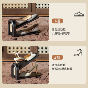 Happy Thoughts Foldable Shoe Rack Rectangle PP Minimalist <b>Standing</b> Type Sneakers <b>Boots</b> High Heels Adjustable Shelves Space - Product Image 5