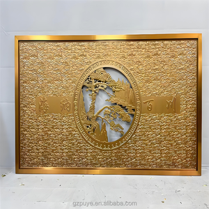 Panneaux métalliques décoratifs intérieurs gravés <span class=keywords><strong>de</strong></span> précision dorés, placage en aluminium, panneau mural en aluminium - Product Image 2