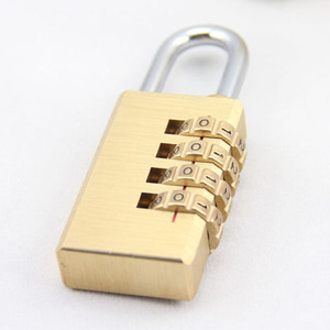 Brass Alloy Padlock 30mm 4 Digit Combination Lock Resettable For Gym <b>Lockers</b> Courtyard Gate - Product Image 3