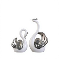 Ornement décoratif en céramique en forme de cygne, style Art déco, luxe léger, pour salon moderne et cadeaux
