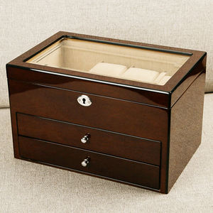 Boîte à montres en MDF Espreso en bois, 10 compartiments, tiroir de rangement, boîte à bijoux - Product Image 6