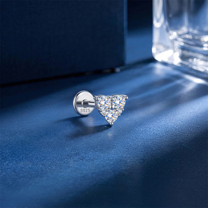 Piercing de Cartílago Profesional de Plata S925 con Moissanita, Roscado Internamente, Parte Trasera Plana, Joyería para Piercing - Product Image 5