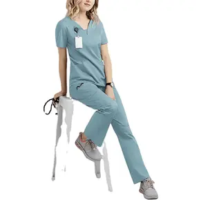 Custom Logo Surgical Nursing Uniform Sets Hospital Uniform Medical Nurse Scrubs Doctor Nurse Wholesale Women Scrub Set