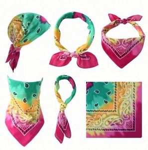 High Quality <b>square</b> Organic Cotton Custom logo Sublimation Print Bandana <b>Scarf</b> - Product Image 5