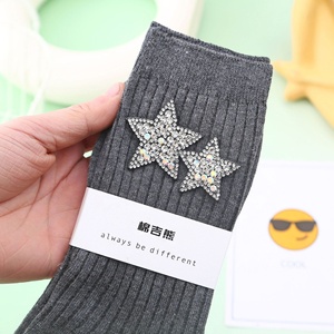 Calzini donna moda Star glitterato brillante diamanti scintillante cotone inverno calzini allentati Harajuku natale stile - Product Image 5