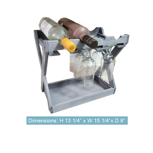 Estante para Vino y Copas <span class=keywords><strong>de</strong></span> Madera Maciza Rústica Marrón Oscuro, Bandeja <span class=keywords><strong>de</strong></span> Almacenamiento <span class=keywords><strong>de</strong></span> Corcho, Soporte para Botellas <span class=keywords><strong>de</strong></span> Vino, Organizador <span class=keywords><strong>de</strong></span> Tapones para Botellas - Product Image 2