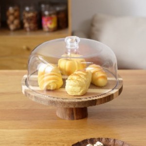 Bandeja Redonda de Madera Maciza Dali para Exhibición de Pasteles, Soporte para Frutas y Postres, para Decoración de Mesa, Solo Lavar a Mano - Product Image 2