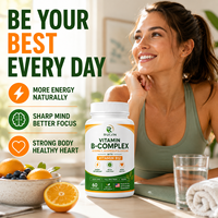 Capsules de Vitamines B Complexes pour Adultes OEM avec B1, B2, B3, B6, B12, Biotine, Folate, C, Magnésium, Choline, Inositol – Soutien Énergétique