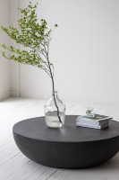 Meuble de salon moderne, nordique, français, béton noir, table basse, table basse ronde