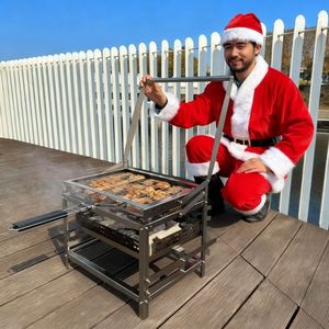 Barbecue portable BlazeFor en acier inoxydable avec fumoir au charbon de bois pour la cuisson en extérieur - Product Image 5