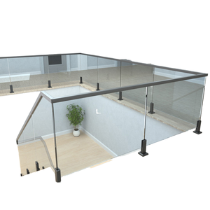 Sistema de barandilla de vidrio sin marco moderno, accesorios de espiga de acero y aluminio de 12mm de espesor, escaleras, balcones, barandillas, cubiertas para exteriores - Product Image 2