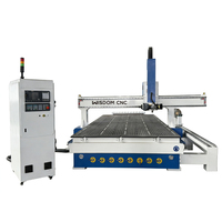 Wisdom CNC 2000x5000mm 1325 Servo Changeur d'outils automatique Routeur à bois 4 axes ATC Machine de gravure 3D à roulement haute rigidité Syntec