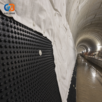 Kerbige Dimple-Drainagemembran HDPE UV-Beständige Wasserdichte Membran für U-Bahn-Tunnel-Wandentwässerungstechnik