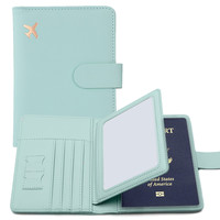 Anpassen Logo Rfid Luxus Designer PU Leder Familie Reise Brieftasche Pass halter Sublimation Pssport Cover Rohlinge