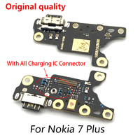Conector de puerto de carga probada, Conector de cargador USB tipo C, placa de micrófono para Nokia 7 Plus, pieza de reparación de repuesto