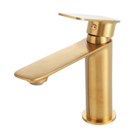 Robinet de lavabo monotrou à la mode italienne, style moderne, sortie d'eau chaude et froide à poignée unique, avec noyau en céramique en laiton
