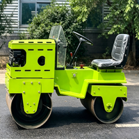 Compacteur routier à double tambour entièrement hydraulique ME080 de 600 kg avec moteur 9 CV, autoporté, pour petits projets de pavage