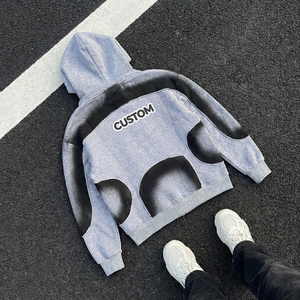 Set Felpa con Cappuccio Oversize Personalizzata di Alta Qualità con Mezza Cerniera e Stampa Serigrafica per Uomo - Product Image 5