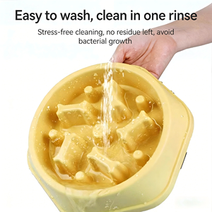 Gamelle anti-glouton pour chiens et chats – Anti-étouffement, alimentation lente, antidérapante en TPE, motif uni, prévient l'enflure, facile à nettoyer, toutes races - Product Image 4