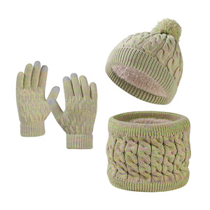 FF3223 Garçons Filles Toddler Enfants Chaud Tricoté Hiver Chapeau et Gants Écharpe Ensembles Polaire Doublé Enfants <span class=keywords><strong>Bonnet</strong></span> Gants Écharpe Ensemble - Product Image 6
