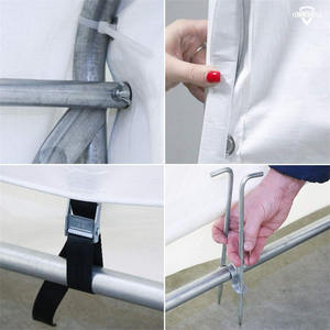 Heavy Duty 10 'X 16' Portable Garage Stockage Tente Blanc Anti-UV PE Auvent Couverture En Acier <span class=keywords><strong>De</strong></span> Voiture Parking Vélo Abri <span class=keywords><strong>Jardin</strong></span> Direct - Product Image 6