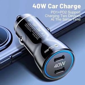 Cargador de coche <span class=keywords><strong>USB</strong></span> <span class=keywords><strong>C</strong></span> 40W adaptador de encendedor de cigarrillos de doble puerto PD3.0 tipo <span class=keywords><strong>C</strong></span> cargador de coche para iPhone 15 14 13 Pro Max Samsung Galaxy - Product Image 2