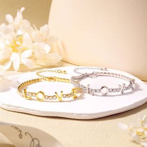 Dylam Adjustable Diamond 925 Silver Pregnant Women 5A Zircon 18K Gold Plated Tennis <b>Love</b> Mothers Day Gifts Charm Bracelets - Product Image 5
