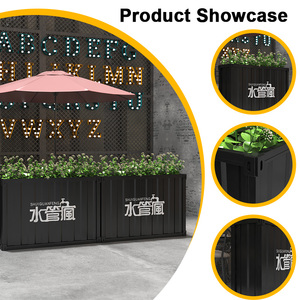 Élégance commerciale boîte à fleurs en fer forgé utilisation au sol extérieur Restaurant lait thé boutique centre commercial clôture Pot Kit boîte à fleurs - Product Image 4