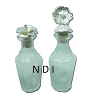 Flacons de parfum en verre transparent décoratifs faits à la main, style royal, design artisanal, flacon de parfum en verre personnalisé, article d'utilisation