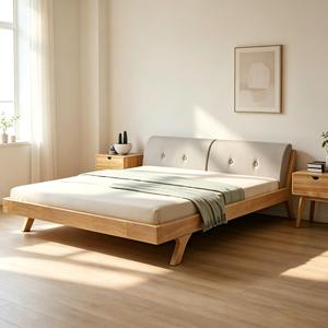 Modern Bedroom Solid Wood <b>Platform</b> Soft <b>Bed</b> <b>Frame</b> Hand Eco-Friendly Comfortable - Product Image 1
