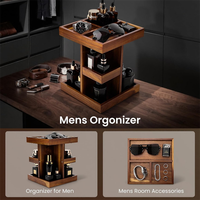 Support de rangement rotatif vintage en bois pour coiffeuse, présentoir à parfums en bois, organisateur pour la décoration de table de toilette