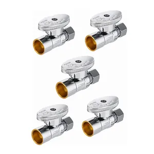 AVONFLOW Brass Durable Supply Stop Valve For Bathroom Chrome Angle Valve Toilet Stop Valve